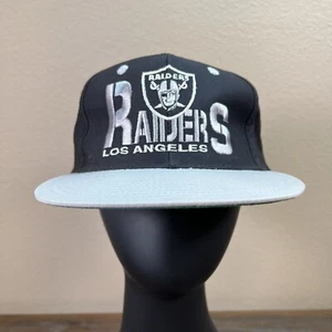 Vintage NFL Eastport Los Angeles Raiders Snapback Hat Football Cap Black/Gray - Picture 1 of 9
