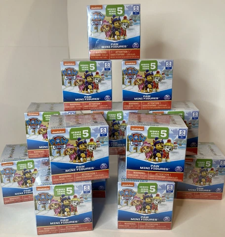 NEW Lot of 6 Paw Patrol Series 5 Winter Paw Mini Figures Blind Box NIB Sealed Cover