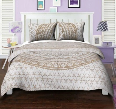 Indian Duvet Cover King Quilt Comforter Vintage Ombre Bedding Set Hippie Throw - Image 1 of 4