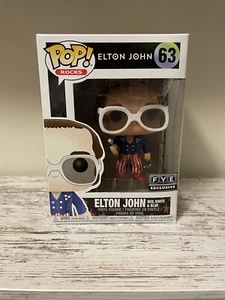 Funko Pop! Elton John 63 rot weiß und blau FYE exklusiver Glitzer - Bild 1 von 6