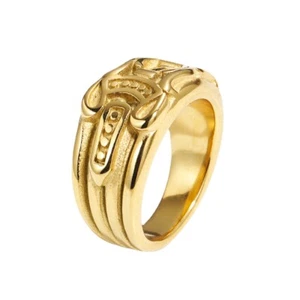 Anillo de Espada de Acero Inoxidable enchapado en Oro 18K para Hombres Punk Moda Talla 7-13 - Imagen 1 de 6