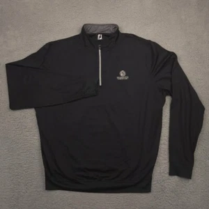 FootJoy Golf Pullover Mens L Black 1/4 Zip Shannonpin Country Club Logo - Picture 1 of 11