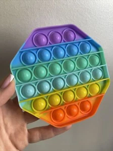 Popit Fidget Toy Push Bubble Sensory Stress Relief Kids Family Gift Game Rainbow - Picture 1 of 3