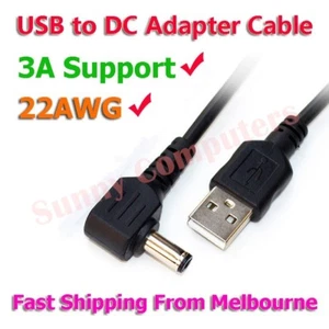 USB Type-A Male to 5.5mm 4.0mm 3.5mm 2.5mm 5V DC Power Jack Cable 90° Angle Plug - Bild 1 von 8