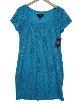 Vestido Vaina Ronni Nicole Mujer L Azul Turquesa Manga Corta Pullover Carrera Foto 1 de 4