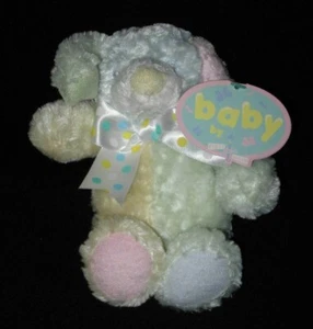 First & Main Puppy Dog Pastel Nubby Babies Plush Baby Lovey Rattle 7" New - Picture 1 of 6