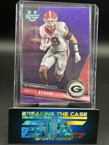 2023 Topps Bowman Chrome U Football Brock Bowers Purple Shimmer #50