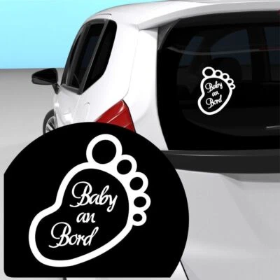 Baby An Bord Nome a Scelta Styling Decorazione Adesivo Bianco 15x10 CM N23123A - Immagine 1 di 4