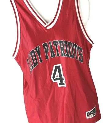 Camiseta sem mangas vermelha vintage Lady Patriots juvenil tamanho M EUA Don Alleon #4 fantasia - Imagem 1 de 4
