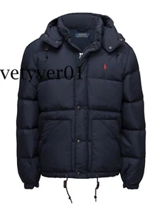 New Polo RALPH LAUREN Water-Resistant Detachable Hood Down Jacket/Puffer Blue - Picture 1 of 12