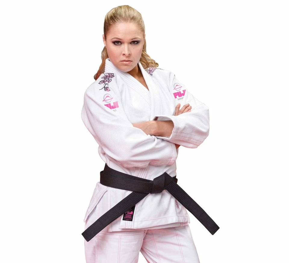 Fuji Womens Women Blossom Brazilian Jiu Jitsu Gi Jiu-Jitsu BJJ - White w Pink - Image 1 of 4