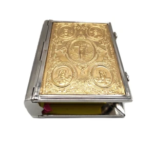 Orthodox Christian text HOLY GOSPEL BOOK for church liturgy Nickel Gold Plated - Picture 1 of 12