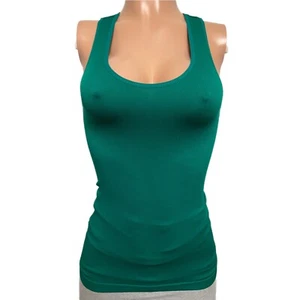Y2K Kelly Green Tank Top Seamless New Colorful O/S fitted ribbed stretchy basic - Picture 1 of 3