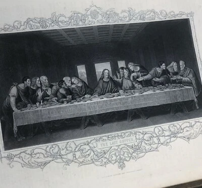 Large Leather WELSH Bible Peter Williams Steel Engravings Family History Book - Image 1 of 4