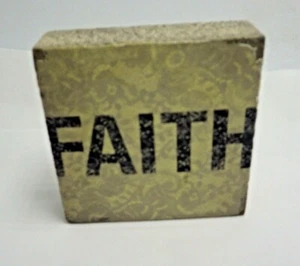 FAITH Art Block Cedar Mountain Studios Wall Free Standing Inspiration Hope - Imagen 1 de 8