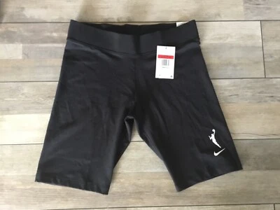 ~1 ¡IZQUIERDA!-NUEVO CON ETIQUETAS-Nike WNBA Pantalones Cortos de Motociclista para Mujer Negros Calce Ajustado Tiro Medio-XLARGE Foto 1 de 4