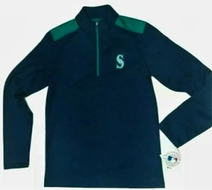 Camisa de lana de manga larga de los Marineros de Seattle 1⁄4 con cremallera MLB mercancía genuina - Imagen 1 de 7