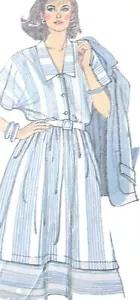1980s Batwing Tiered Dress Midi Tea Duster Coat Sewing Pattern Simplicity 7399 - Picture 1 of 3