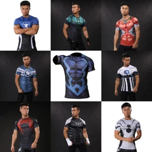Hombre Superhero Spiderman Camiseta Compresión Manga Corta Gimnasio Deporte Jersey Casual - Imagen 1 de 32