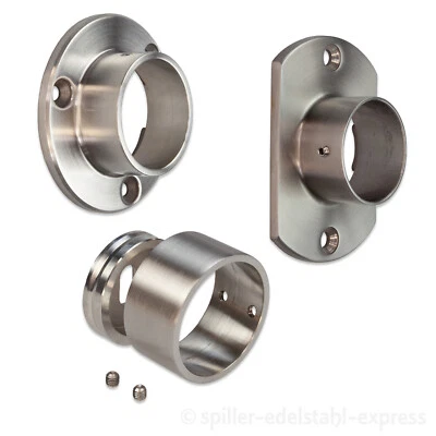Edelstahl Flansch 42.4 Halter Wand Geländer Wandanschluss Adapter Handlauf Boden