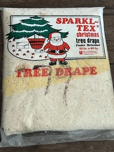 Sábana de algodón brillante con cortina de Navidad vintage NOS Sparkl-Tex NUEVA - Imagen 1 de 2