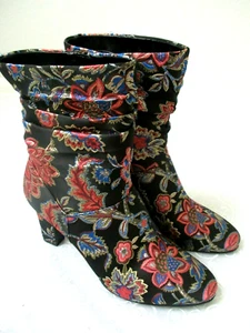 Mid-Calf Boots Naturalizer Ronnie Floral Fabric Upper Wide Size 9 W NEW - Picture 1 of 4