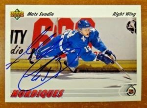 Mats Sundin Signed Hockey Card - Picture 1 of 2