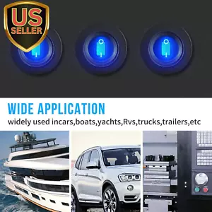 12 Volt Toggle Switch Waterproof 2 PCS, Blue LED Lighted round Rocker Switch ... - Picture 1 of 8