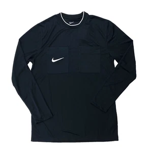 Nike Dri-FIT Long Sleeve 2 Pocket Shirt Men's Large Black DH8027 Referee Soccer - Picture 1 of 2