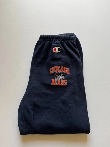 Vintage Champion Chicago Bears Sweatpants Mens 32x29 Blue Drawstrings NFL Logo Cover