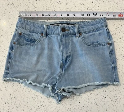 Volcom Sz 27 Stoney Stretch Micro Fit Mid Rise Denim Shorts Booty Shorts - Image 1 of 4