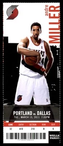 Portland Trail Blazers vs. Mavericks March 15, 2011 Ticket Stub - Andre Miller - Picture 1 of 2