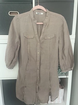 Monoreno Women’s 100% Linen Boho Top Size M Brown - Image 1 of 4