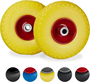 2 Ruote per Carrello Standard, in Gomma Antipanne, 3.00-4", ASSE 20Mm, Max.150 K - Foto 1 di 12