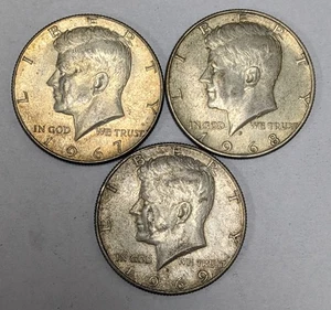 Medio dólar de plata Kennedy 3 fechas diferentes - Imagen 1 de 3