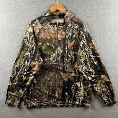 Nomad Sweater Mens XL Mossy Oak Camo 1/2 Zip Fleece Camouflage Hunting Jacket - Image 1 of 4