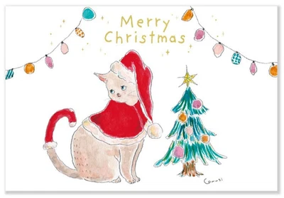 Tocoro Comugi Christmas Cat Tree Postcard Made in Japan  Active Ltd. - Image 1 of 2