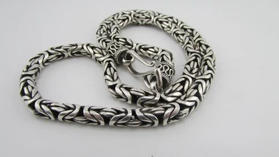 Colar de elos bizantinos de prata esterlina 925 Suarti Bali BA Indonésia 18" 62g - Imagem 1 de 4