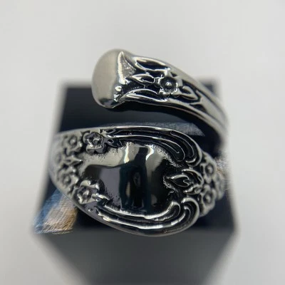 Anillo Cuchara Flor Clásico Acero Inoxidable Talla 7 Boho Hippie Moderno Dije Moda Foto 1 de 4