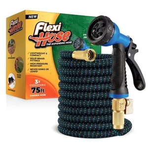 with 8 Function Nozzle, 75FT - Lightweight Expandable Garden Hose, No-Kink Fl... - Picture 1 of 6