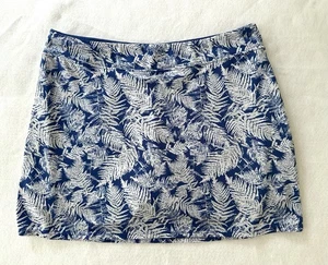 Tranquility by Colorado Women's Tennis Golf Skirt Skort, Blue Leaves Size Large - Picture 1 of 7