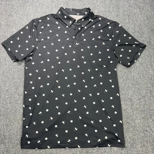 Birdie Bound Poloshirt Herren Medium schwarz Golf Print Performance Stretch Freizeit - Bild 1 von 15