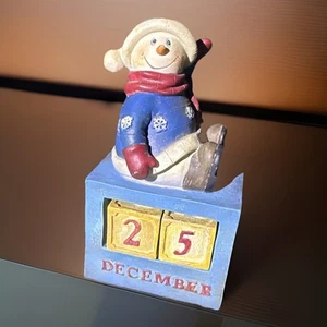 Snowman Advent Calender Figurine December Adjustable Numbers Christmas Kids - Picture 1 of 13