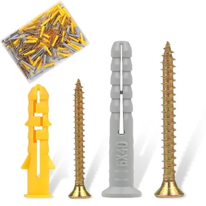 Anclajes para paneles de yeso-180 piezas clavos para pared 5x29,5 mm, 6x40 mm, amarillo, latón, zinc - Imagen 1 de 7