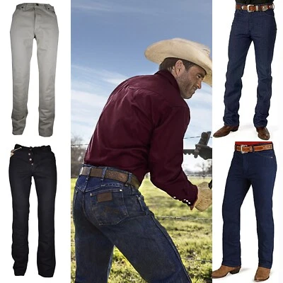 Jeans Wrangler da uomo pantaloni svasati bootcut gamba dritta zampa w29 w30 w40 - Imagen 1 de 2