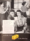 IMPRIMER AD Kodak Verichrome film 1945 boîte jaune instantanés femmes forces armées