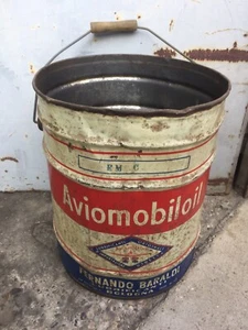 Bidone Latta Olio Aviomobiloil Epoca Collezione - Foto 1 di 11