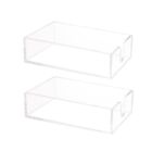 Pack of 2 Acrylic Storage Box Elegant Stand for Decorative Table Kitchen Supply