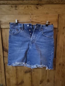LEVIS Damen Jeansrock Minirock Rock Denim W27 Blau Distroyed - Bild 1 von 5