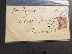 1850's NY to EAST DORSET, VT Postal History Cover VERMONT #25 of #26 - Picture 1 of 2